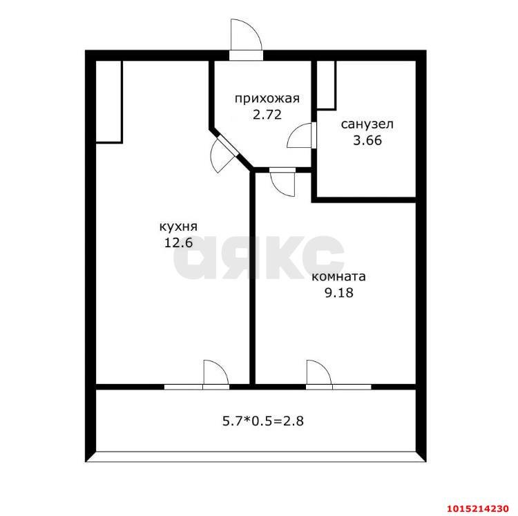 Фото №8: 1-комнатная квартира 31 м² - Краснодар, имени Петра Метальникова, ул. Петра Метальникова, 36