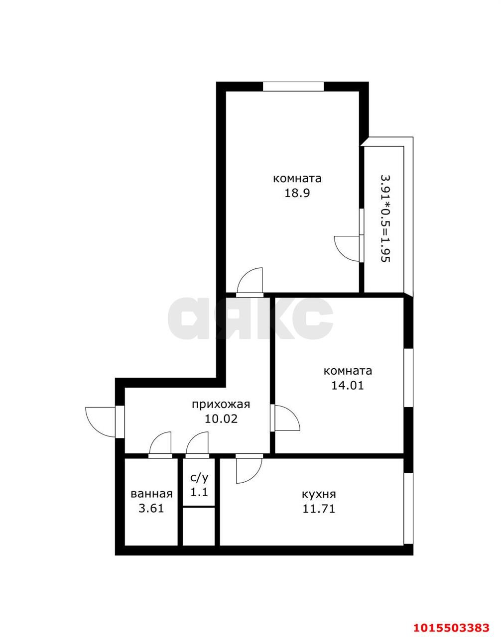 Фото №15: 2-комнатная квартира 63 м² - Краснодар, жилой комплекс Спорт-Сити, ул. Домбайская, 10/1к2
