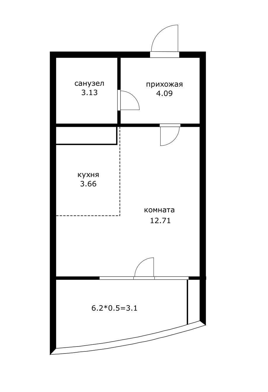 Фото №3: Студия 29 м² - Ольгинка, территория ГСК Сигнал, 3-й, территория ГСК Сигнал, мкр. 3-й, 21