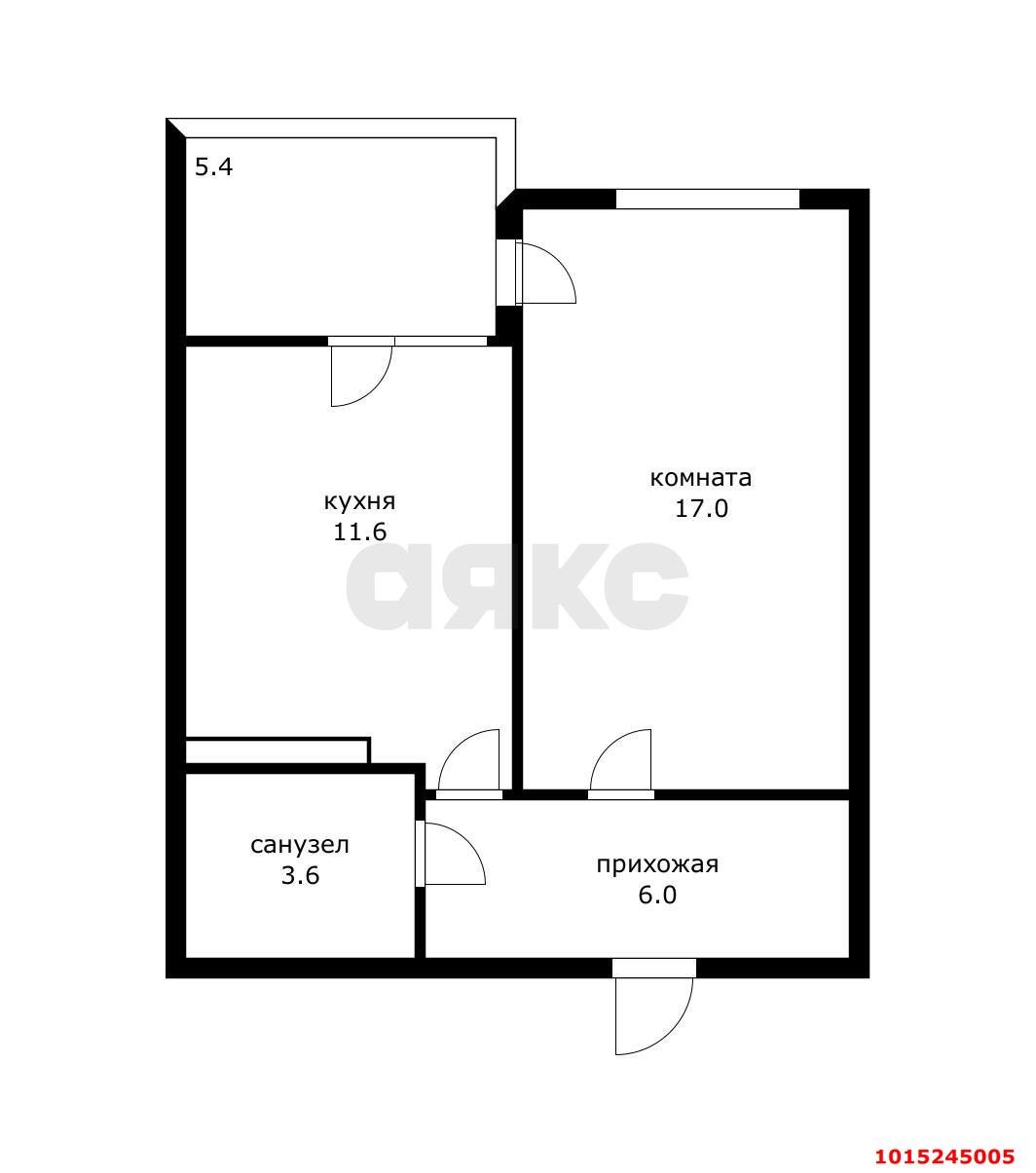 Фото №5: 1-комнатная квартира 43 м² - Краснодар, жилой комплекс Калина-парк, ул. Генерала Петрова, 2/Алит1