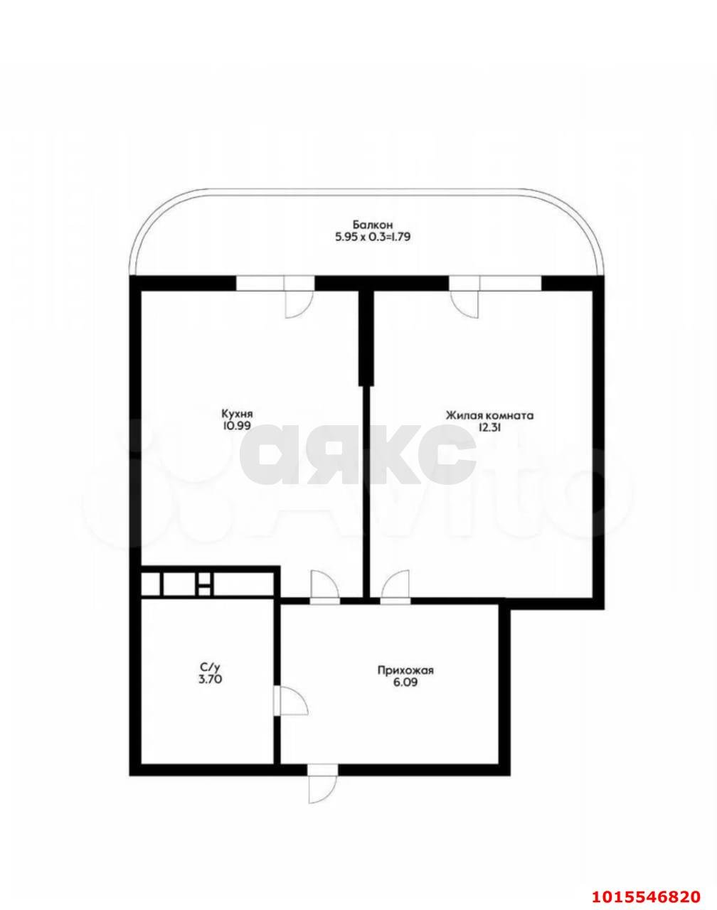 Фото №7: 1-комнатная квартира 32 м² - Краснодар, жилой комплекс Фонтаны, ул. Воронежская, 47/14