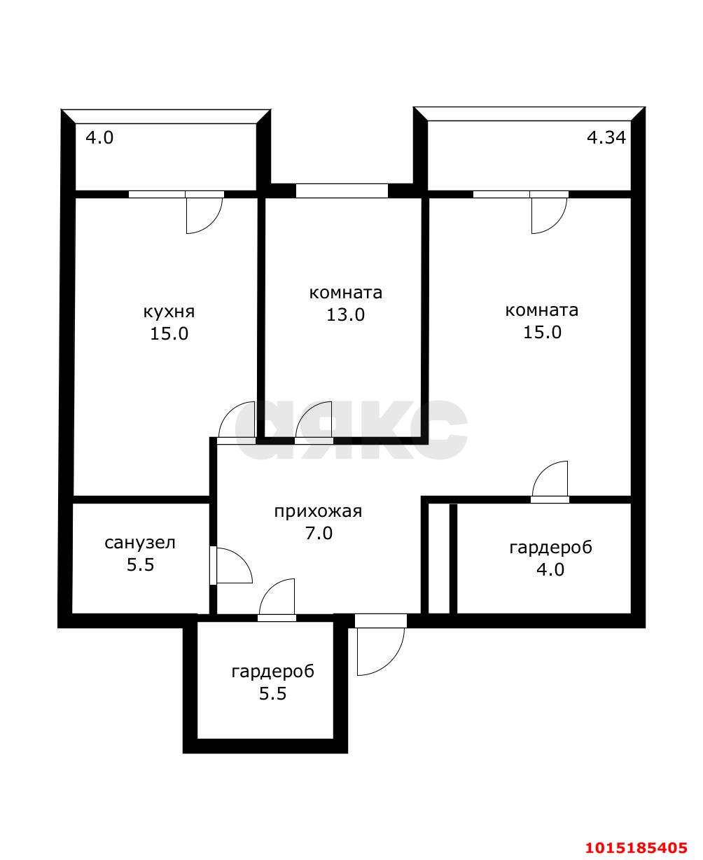 Фото №2: 2-комнатная квартира 65 м² - Краснодар, жилой комплекс Все Свои, ул. Колхозная, 5