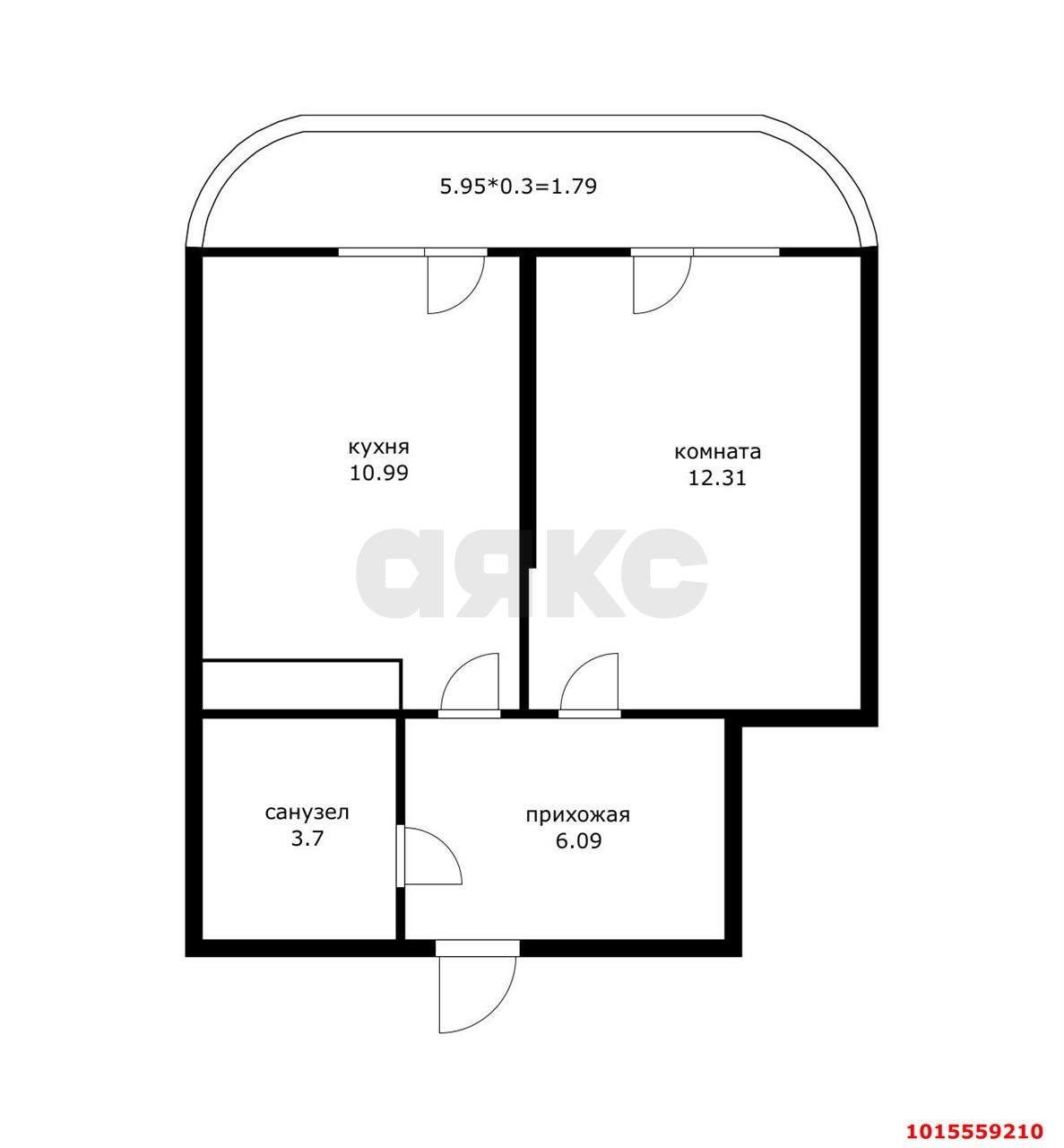 Фото №3: 1-комнатная квартира 33 м² - Краснодар, жилой комплекс Фонтаны, ул. Воронежская, 47/14
