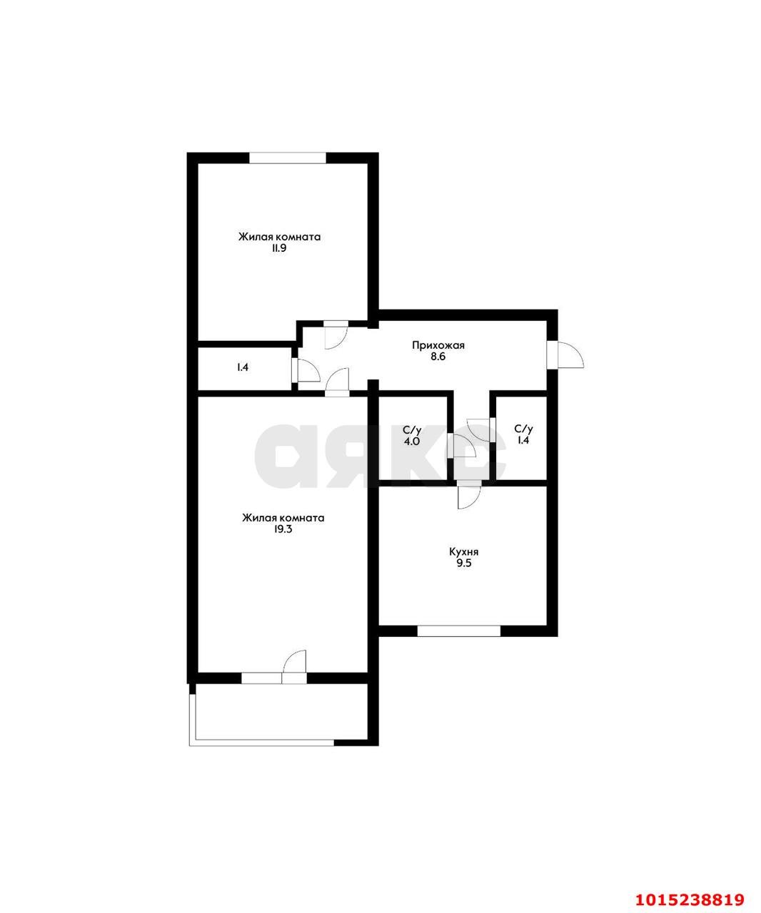 Фото №12: 2-комнатная квартира 55 м² - Краснодар, Фестивальный, ул. Гагарина, 132