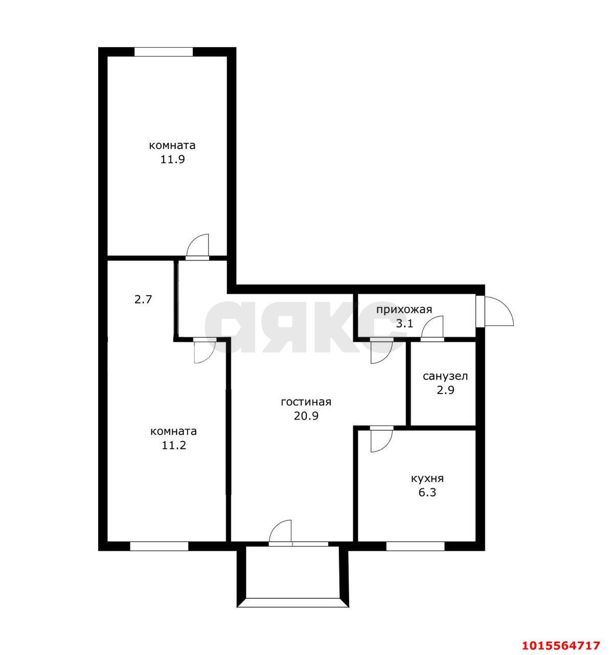 Фото №14: 3-комнатная квартира 60 м² - Краснодар, Карасунский внутригородской округ, мкр. Черёмушки, ул. Димитрова, 137