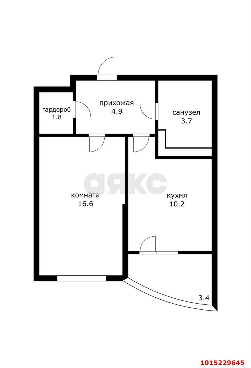 Фото №16: 1-комнатная квартира 37 м² - Краснодар, жилой комплекс Москва, ул. Российская, 79/3к1
