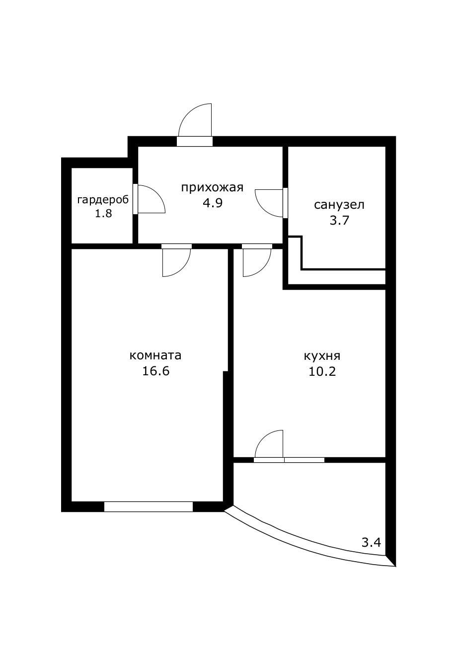 Фото №16: 1-комнатная квартира 37 м² - Краснодар, Прикубанский внутригородской округ, Завод Измерительных Приборов, мкр. жилой комплекс Москва, ул. Российская, 79/3к1