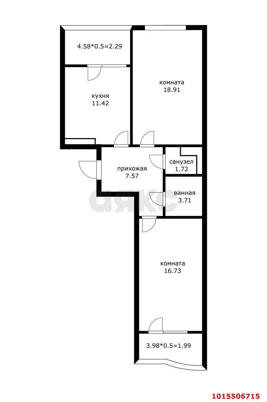 Фото №6: 2-комнатная квартира 64 м² - Краснодарский, жилой комплекс Параллели, 66к1