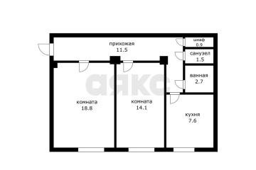 Фото №1: 2-комнатная квартира 58 м² - Краснодар, мкр. Центральный, ул. Красная, 50