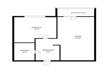 Фото №5: 1-комнатная квартира 34 м² - Яблоновский, мкр. жилой комплекс Дарград, ул. Тургеневское Шоссе, 33/5к39