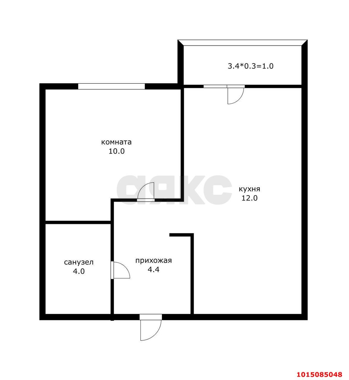 Фото №5: 1-комнатная квартира 34 м² - Яблоновский, жилой комплекс Дарград, ул. Тургеневское Шоссе, 33/5к39