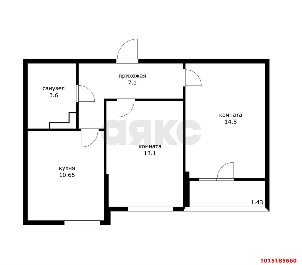 Фото №11: 2-комнатная квартира 54 м² - Краснодар, ЖК Смородина, ул. имени Владимира Жириновского, 1к4