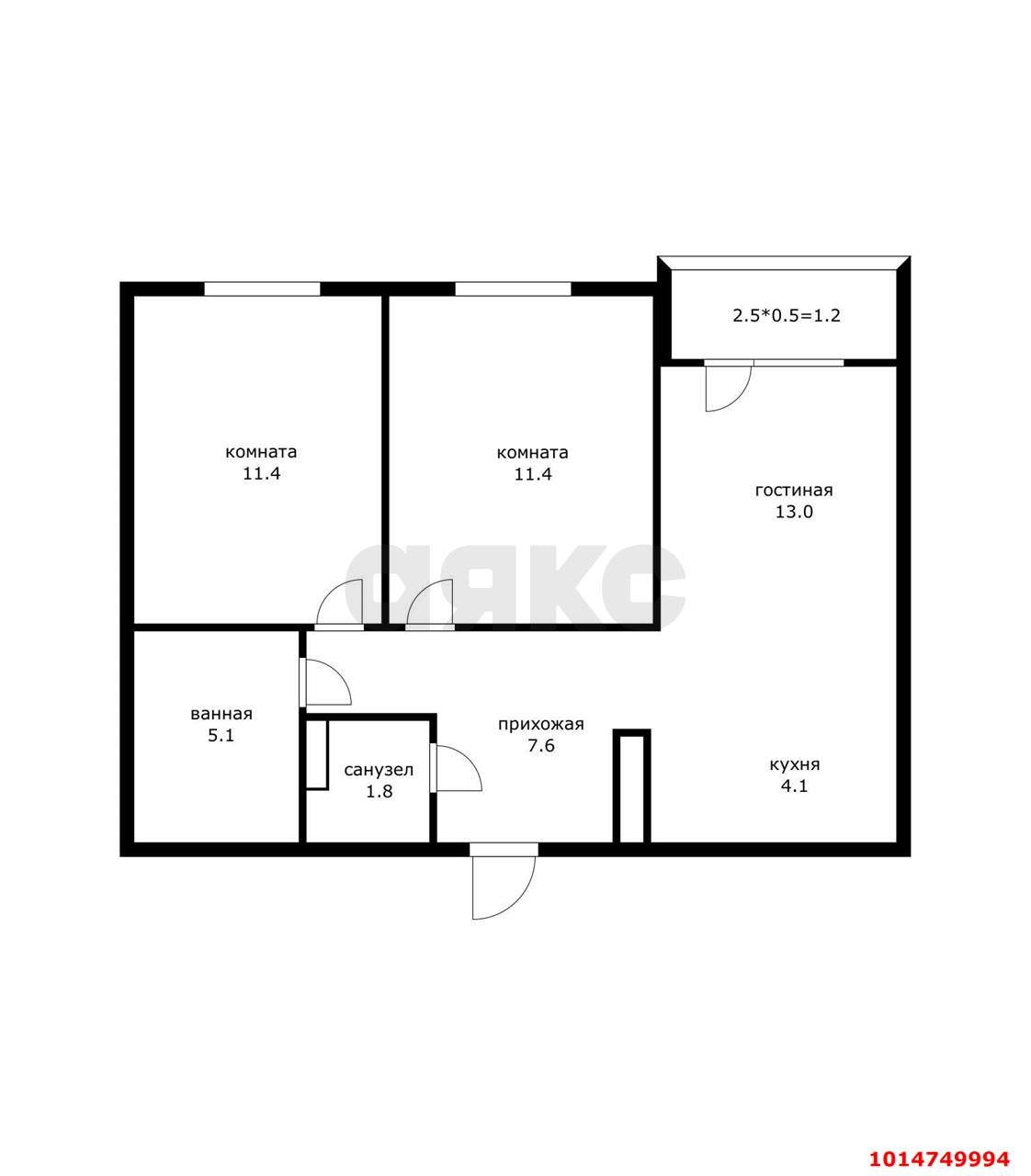 Фото №20: 2-комнатная квартира 56 м² - Краснодар, жилой комплекс Дыхание, ул. Лётчика Позднякова, 2к17