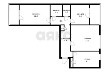 Фото №3: 3-комнатная квартира 61 м² - Краснодар, мкр. Гидростроителей, ул. имени Игнатова, 12