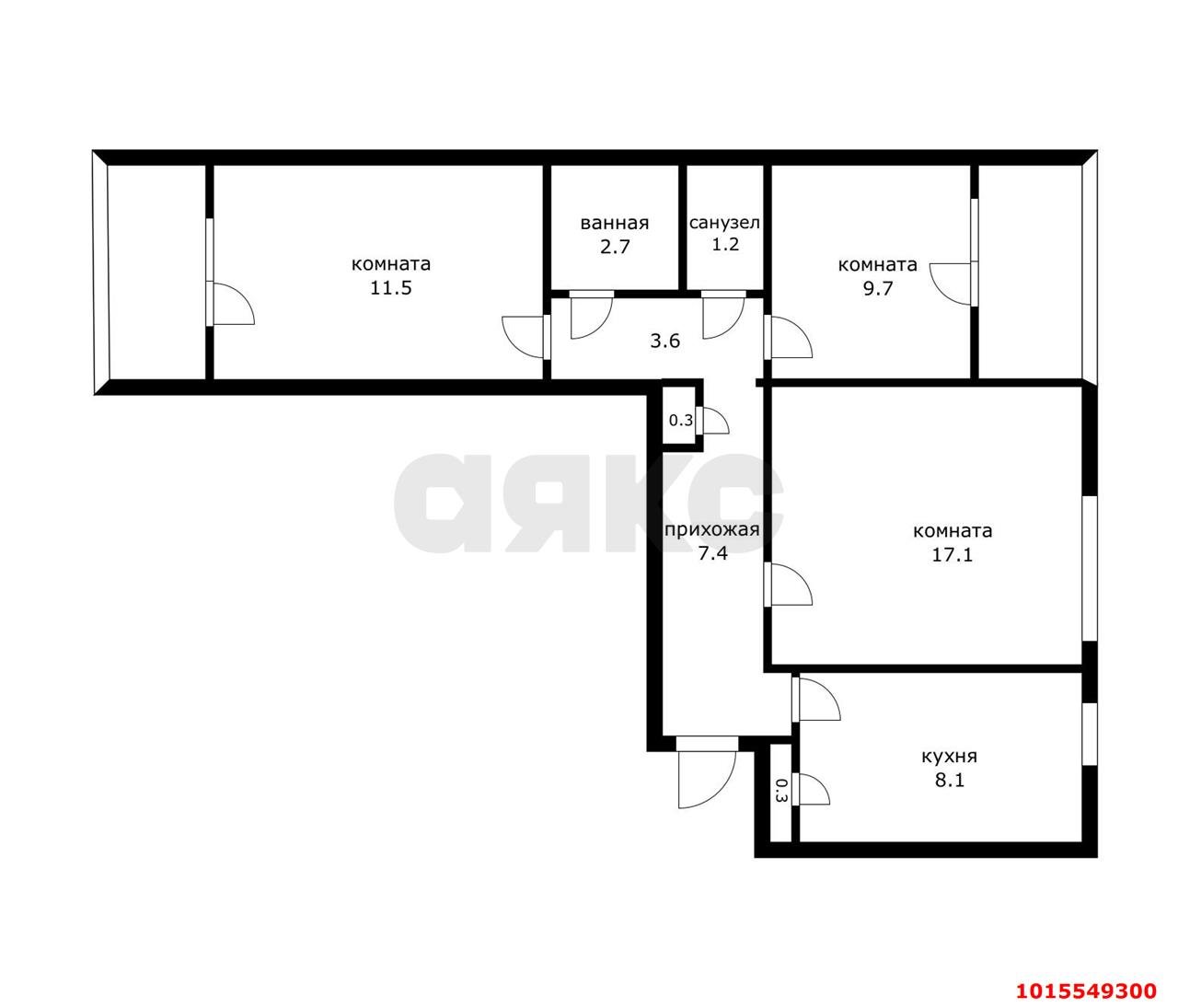 Фото №3: 3-комнатная квартира 61 м² - Краснодар, Гидростроителей, ул. имени Игнатова, 12