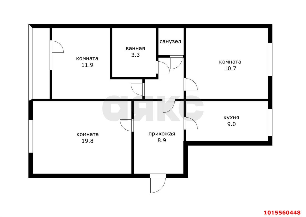 Фото №12: 3-комнатная квартира 68 м² - Краснодар, Завод Измерительных Приборов, ул. Зиповская, 28