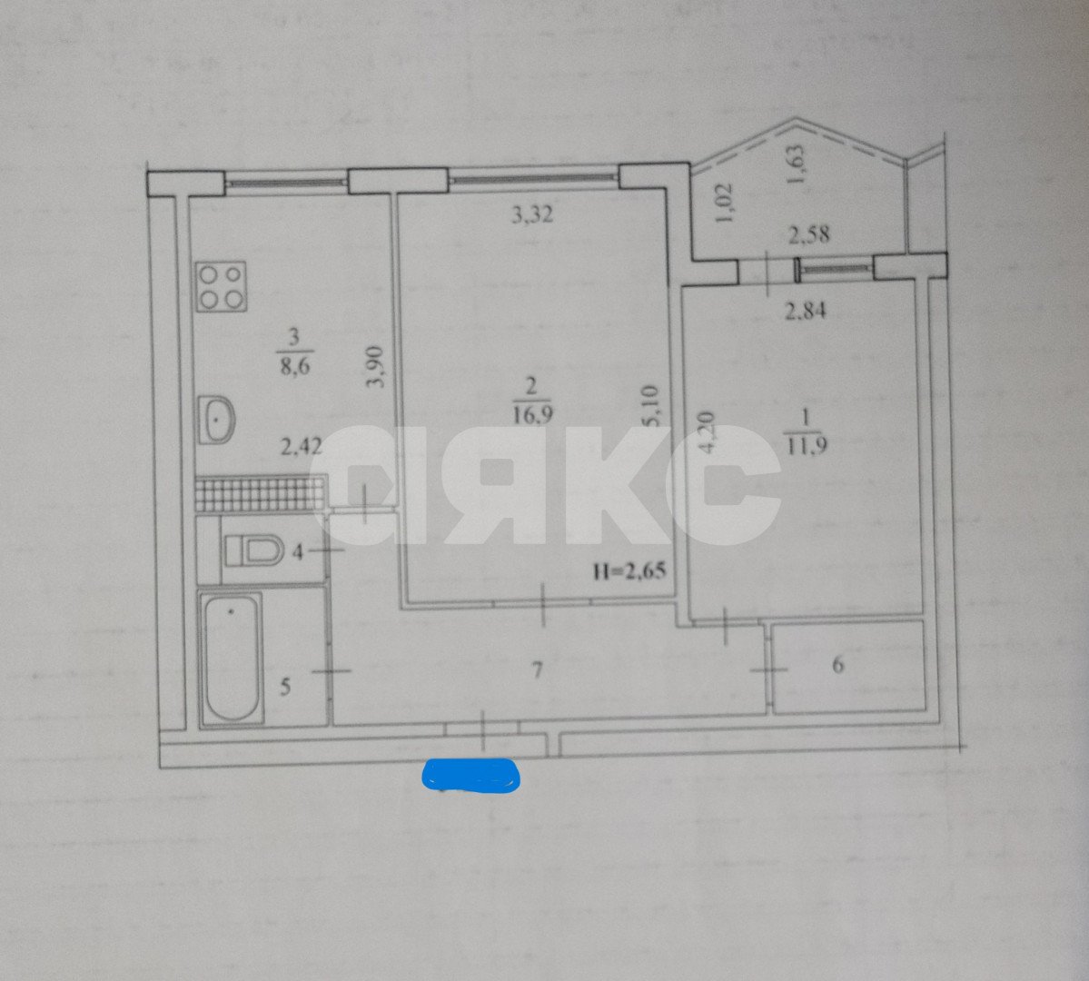 Фото №11: 2-комнатная квартира 50 м² - Волгоград, р. Краснооктябрьский, ул. 39-й Гвардейской Дивизии, 18
