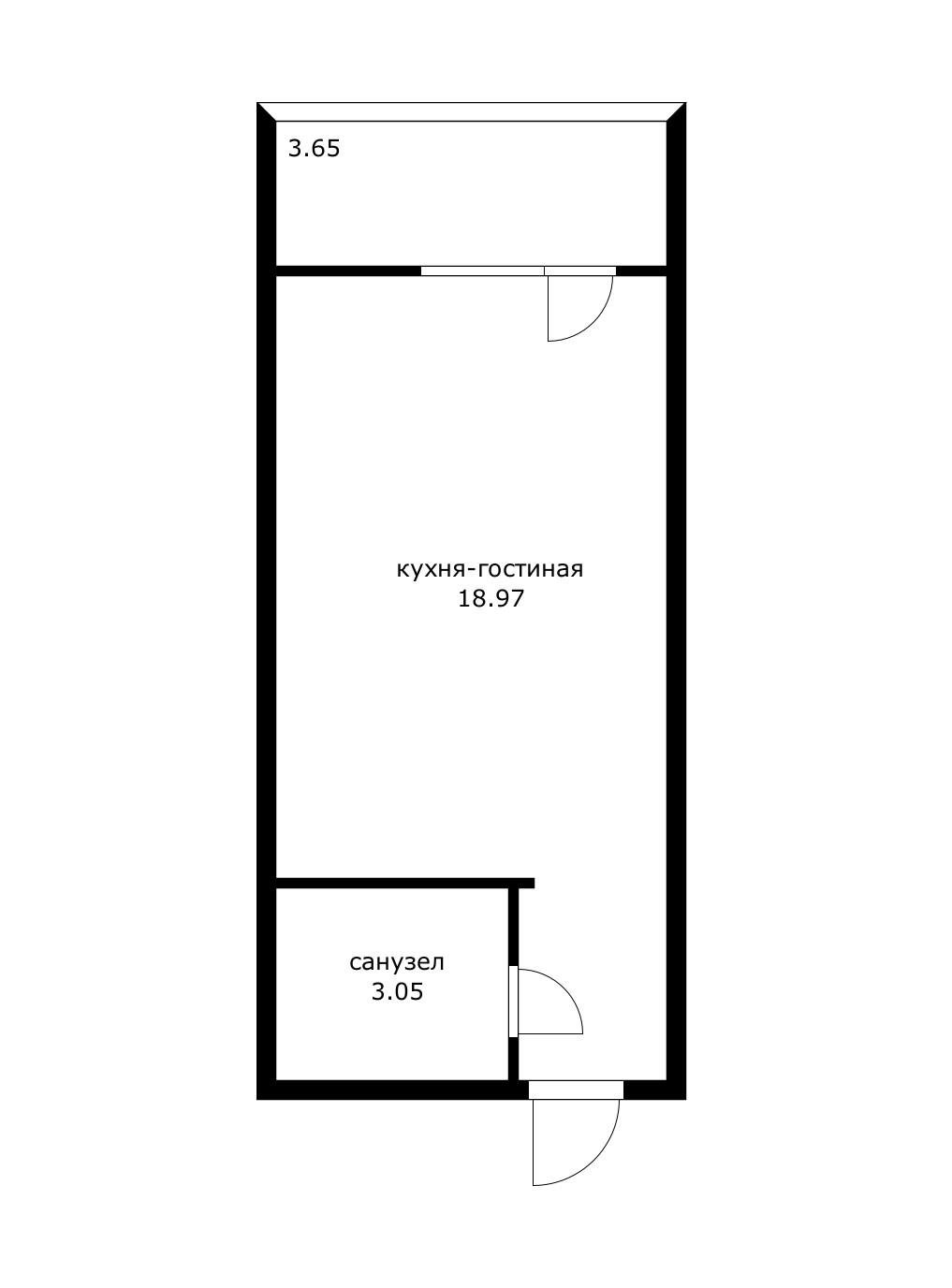 Фото №13: Студия 25 м² - Новая Адыгея, мкр. жилой комплекс Золотая линия 2, ул. Бжегокайская, 25/3
