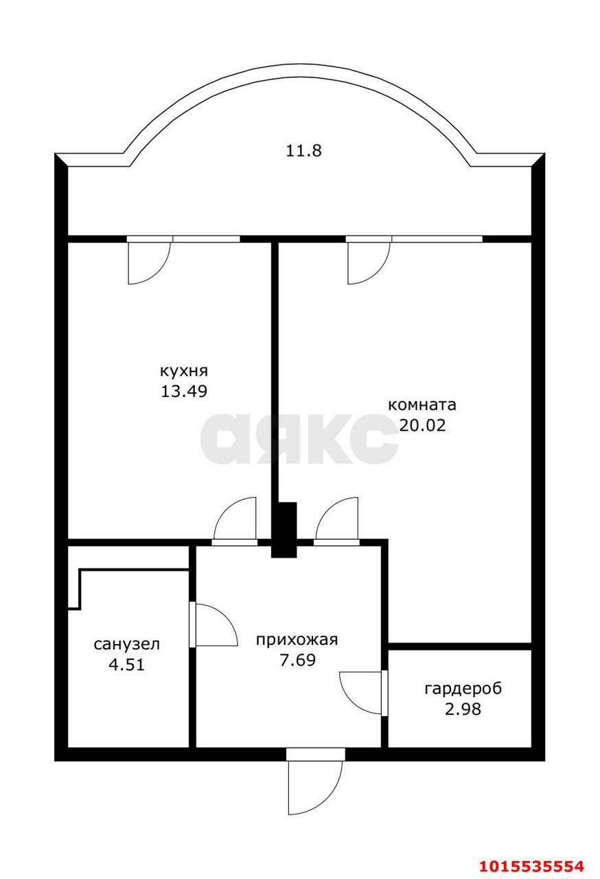 Фото №16: 1-комнатная квартира 60 м² - Краснодар, Фестивальный, ул. Монтажников, 12/1