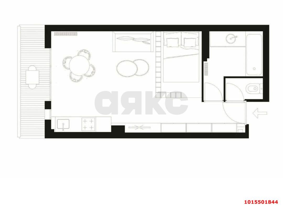 Фото №5: Студия 16 м² - Краснодар, Гидростроителей, ул. имени Дмитрия Благоева, 8