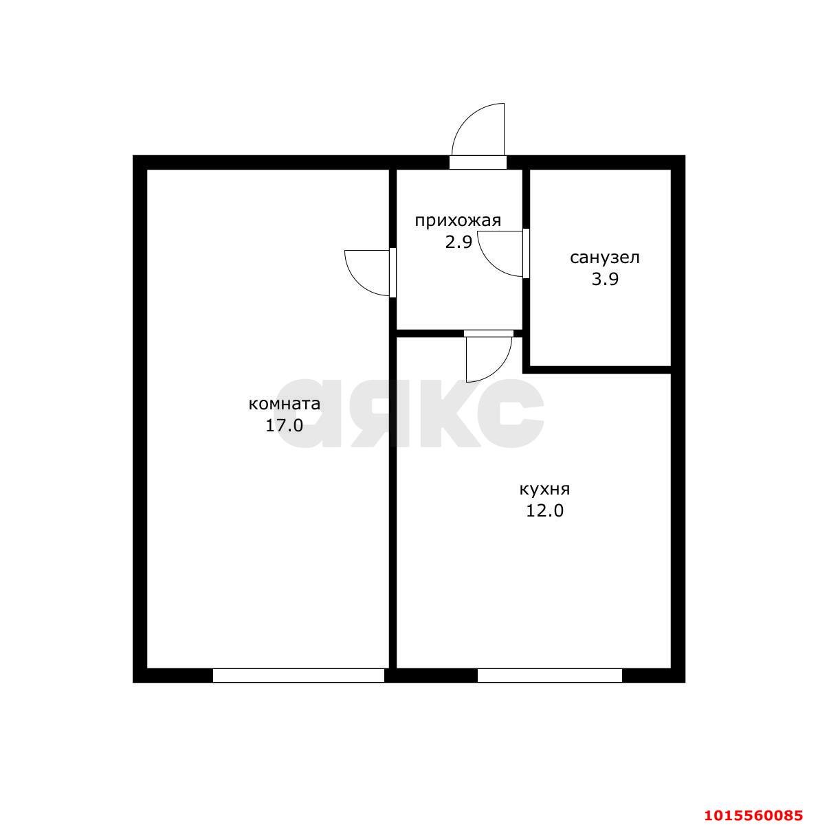 Фото №5: 1-комнатная квартира 35 м² - Краснодар, Музыкальный, ул. Московская, 158/4