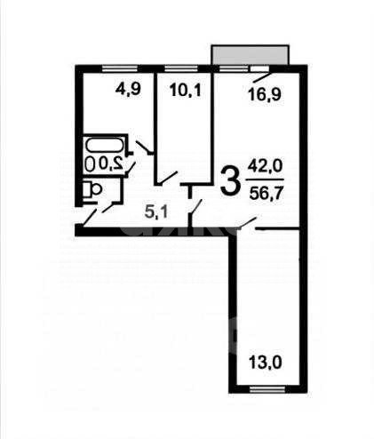 Фото №14: 3-комнатная квартира 56 м² - Москва, Пресненский, ул. Шелепихинское шоссе, 11к2