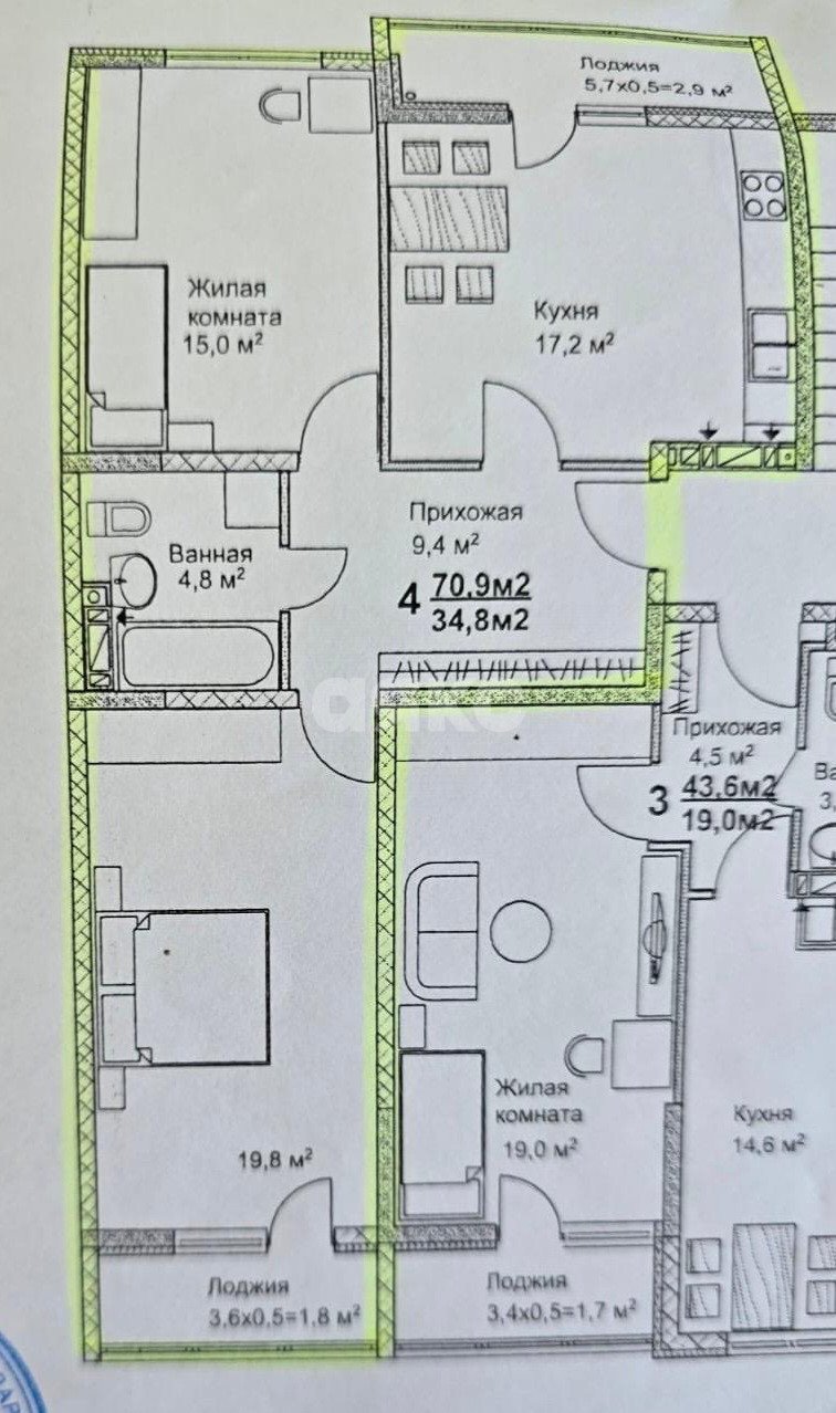 Фото №19: 2-комнатная квартира 75 м² - Анапа, пр-кт Пионерский, 255/2к5
