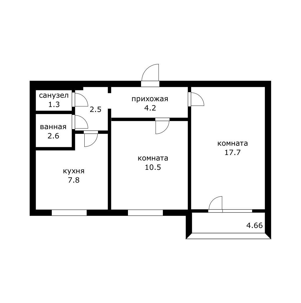 Фото №19: 2-комнатная квартира 46 м² - Краснодар, Юбилейный, мкр. Западный внутригородской округ, ул. Думенко, 14