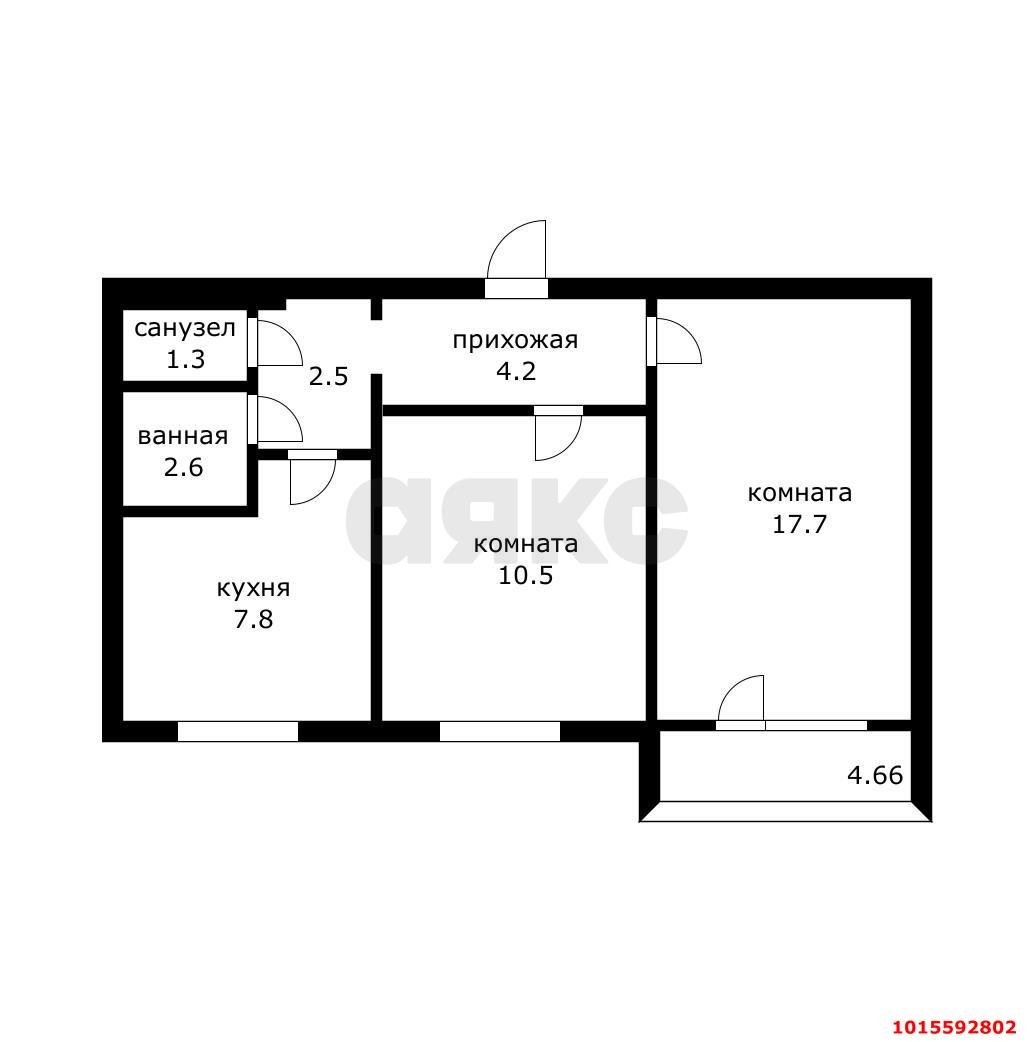 Фото №8: 2-комнатная квартира 46 м² - Краснодар, Юбилейный, ул. Думенко, 14