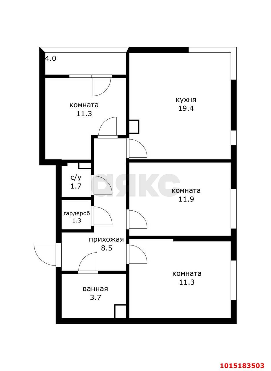 Фото №7: 3-комнатная квартира 73 м² - Краснодар, жилой комплекс Самолёт-6, ул. Ивана Беличенко, 92