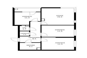 Фото №2: 3-комнатная квартира 69 м² - Краснодар, мкр. жилой комплекс Самолёт-6, ул. Ивана Беличенко, 92