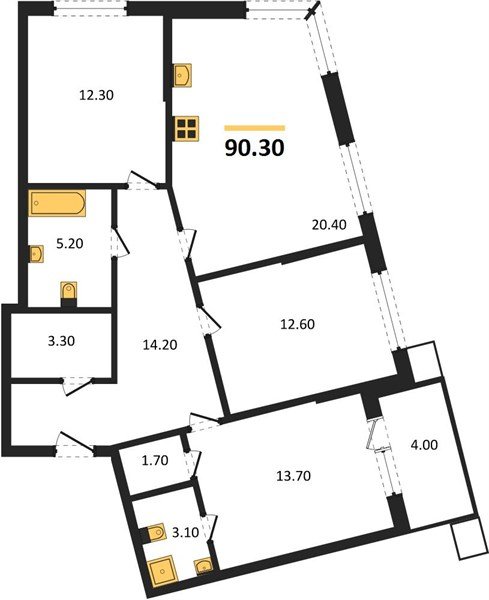 Фото №1: 3-комнатная квартира 90 м² - Краснодар, Прикубанский внутригородской округ, мкр. Парк Победы