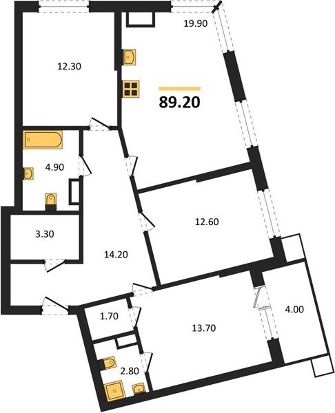 Фото №1: 3-комнатная квартира 89 м² - Краснодар, Прикубанский внутригородской округ, мкр. Парк Победы
