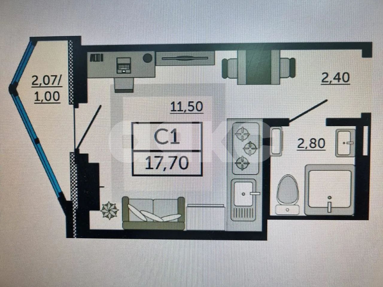 Фото №13: Студия 18 м² - Ростов-на-Дону, Северный, пр-кт Космонавтов, 1В