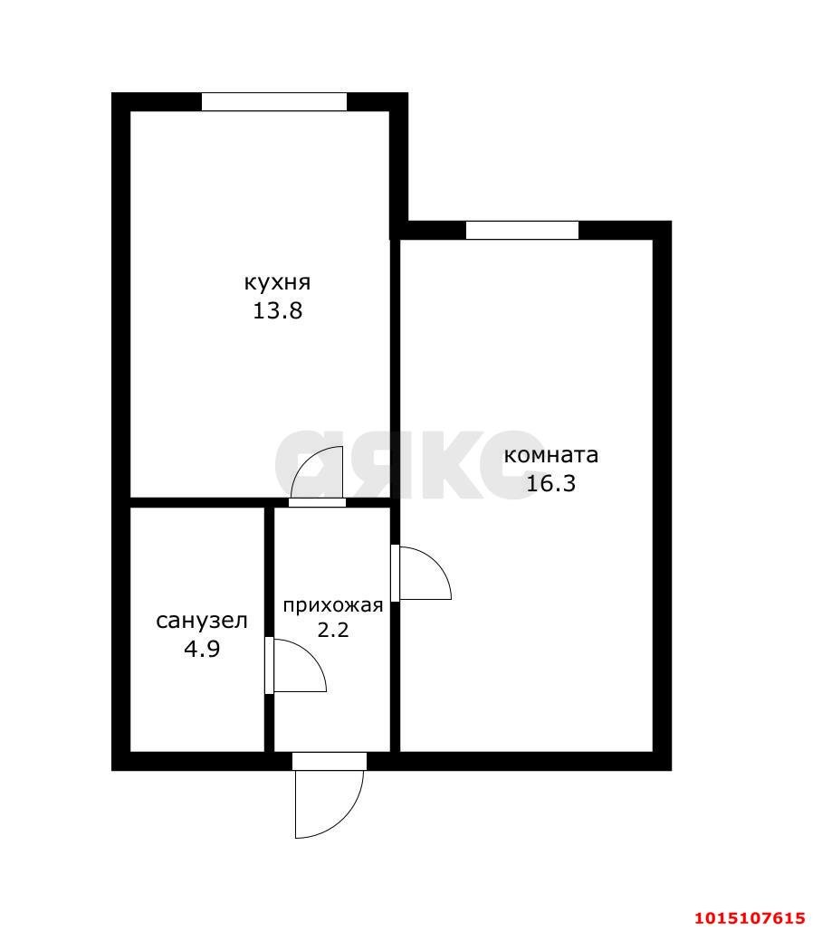 Фото №8: 1-комнатная квартира 37 м² - Краснодар, Новый, ул. Апрельская, 5