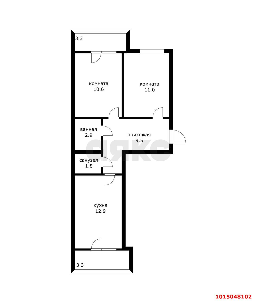 Фото №18: 2-комнатная квартира 57 м² - Новая Адыгея, жилой комплекс Дарград, ул. Тургеневское шоссе, 33/2к27
