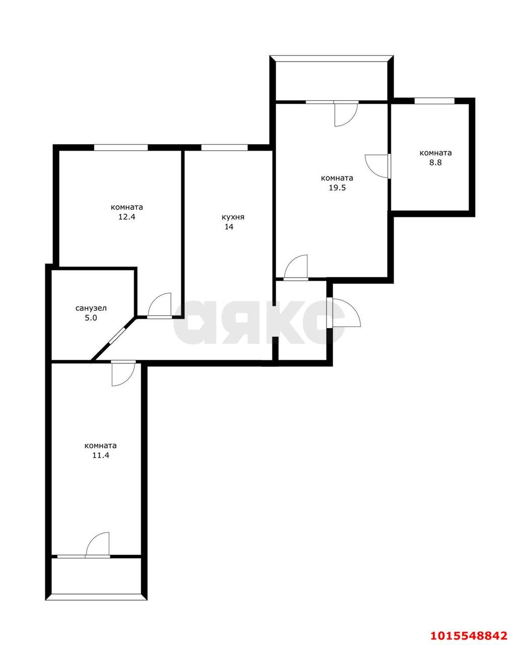 Фото №13: 4-комнатная квартира 81 м² - Краснодар, Школьный, ул. Школьная, 15