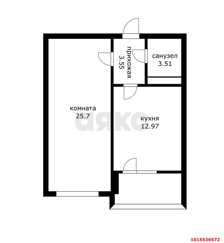 Фото №3: 1-комнатная квартира 48 м² - Краснодар, Центральный, ул. Промышленная, 33