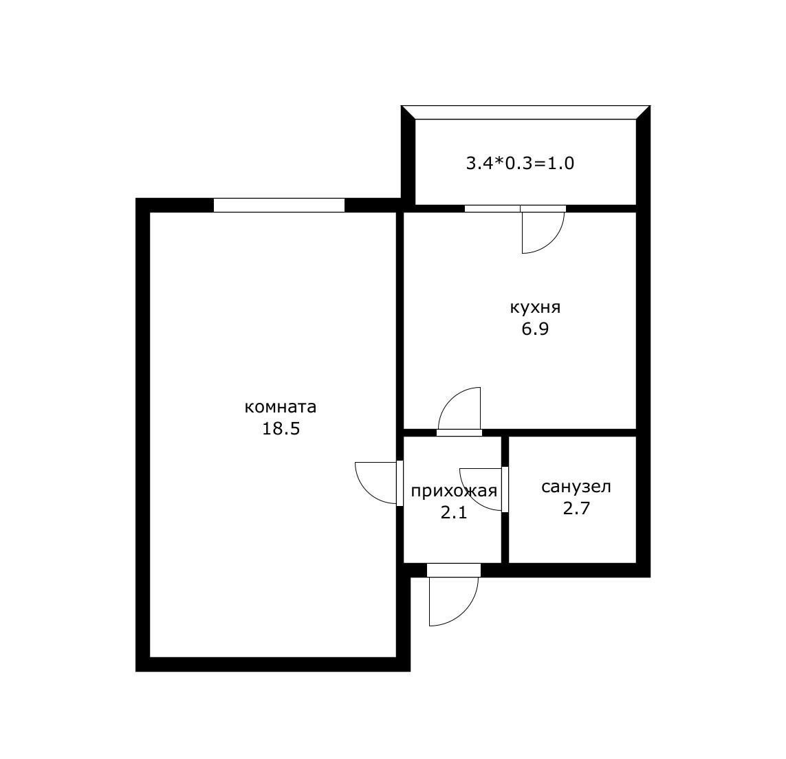 Фото №7: 1-комнатная квартира 33 м² - Новая Адыгея, мкр. жилой комплекс Дарград, ул. Тургеневское шоссе, 33/3к19