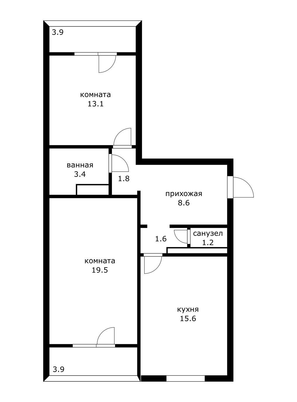 Фото №13: 2-комнатная квартира 73 м² - Краснодар, Прикубанский внутригородской округ, мкр. Московский, ул. им. Артюшкова В.Д., 1