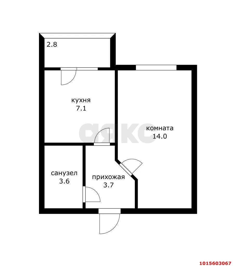 Фото №11: 1-комнатная квартира 28 м² - Российский, Прикубанский внутригородской округ, ул. Атамана Бабыча, 5