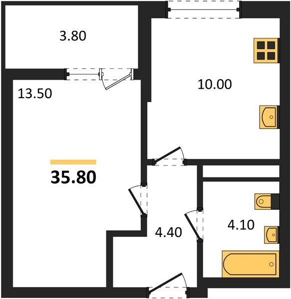 Фото №1: 1-комнатная квартира 35 м² - Краснодар, мкр. Прикубанский внутригородской округ