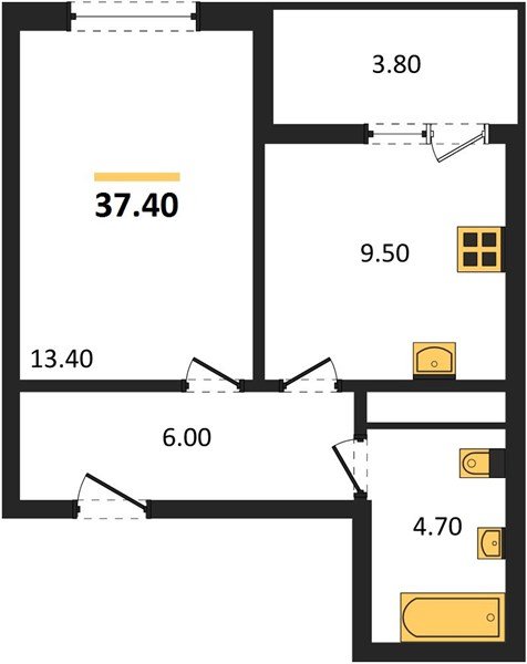Фото №1: 1-комнатная квартира 37 м² - Краснодар, мкр. Прикубанский внутригородской округ