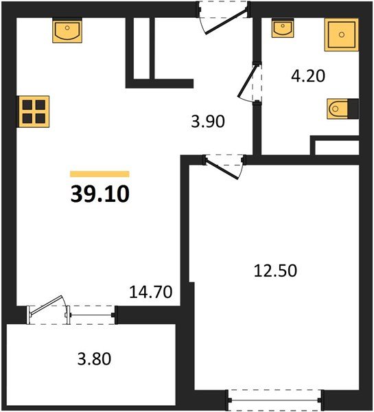 Фото №1: 1-комнатная квартира 39 м² - Краснодар, мкр. Прикубанский внутригородской округ