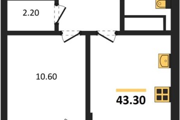 Фото №1: 1-комнатная квартира 43 м² - Краснодар, мкр. Прикубанский внутригородской округ, 
