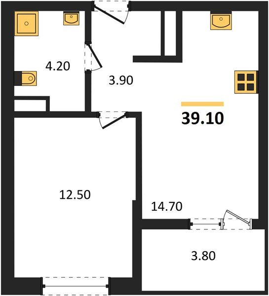 Фото №1: 1-комнатная квартира 39 м² - Краснодар, мкр. Прикубанский внутригородской округ