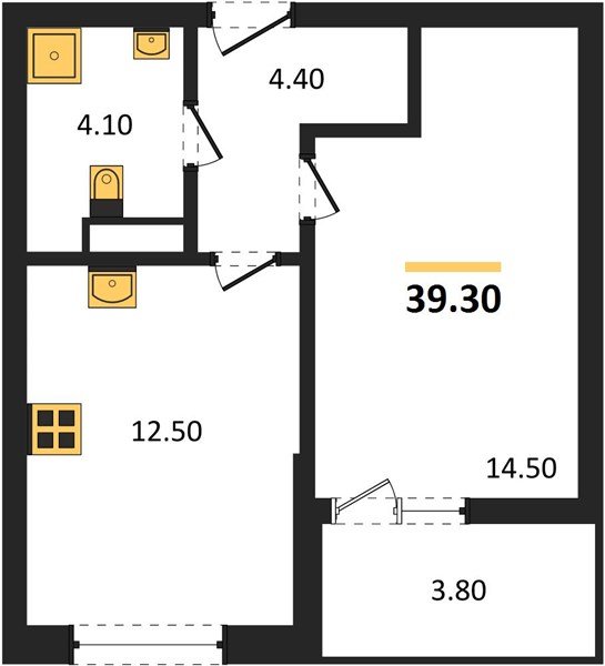 Фото №1: 1-комнатная квартира 39 м² - Краснодар, мкр. Прикубанский внутригородской округ