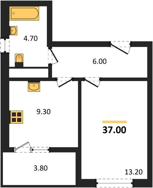 Фото №1: 1-комнатная квартира 37 м² - Краснодар, мкр. Прикубанский внутригородской округ