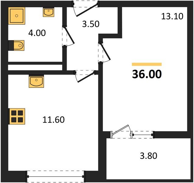 Фото №1: 1-комнатная квартира 36 м² - Краснодар, мкр. Прикубанский внутригородской округ