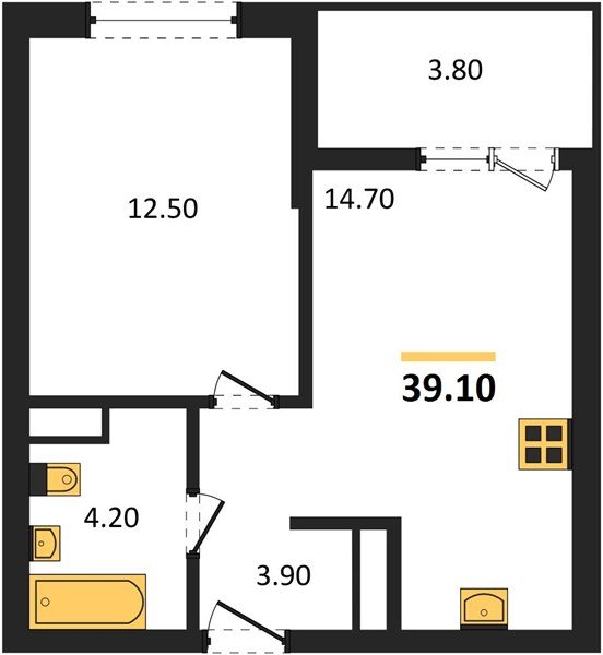 Фото №1: 1-комнатная квартира 39 м² - Краснодар, мкр. Прикубанский внутригородской округ